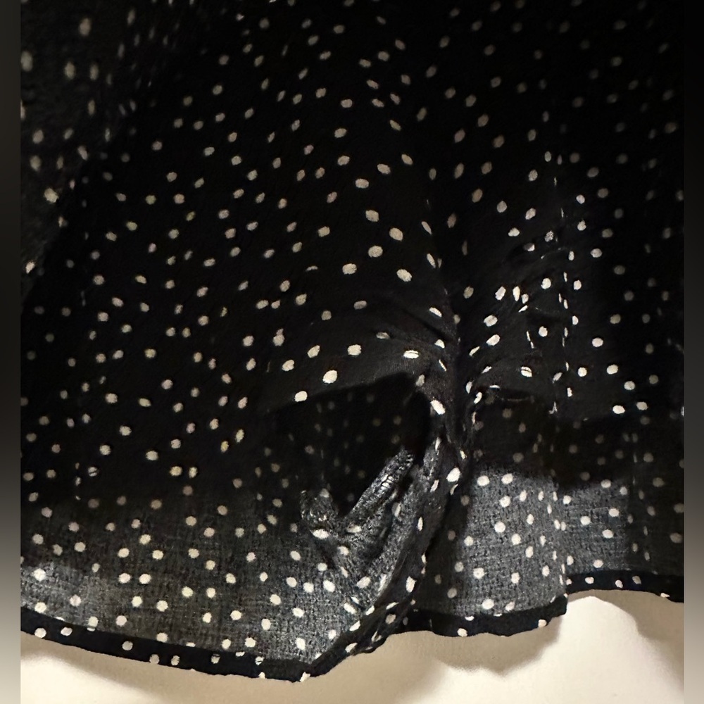 Zara Polka Dot Mini Skort Black and White tie belt size M - Picture 4 of 8